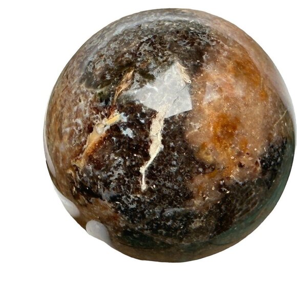 Sphere Agatized Petrified Dinosaur Bone Lapidary Polished 212 grams 2.25" D - Picture 7 of 9